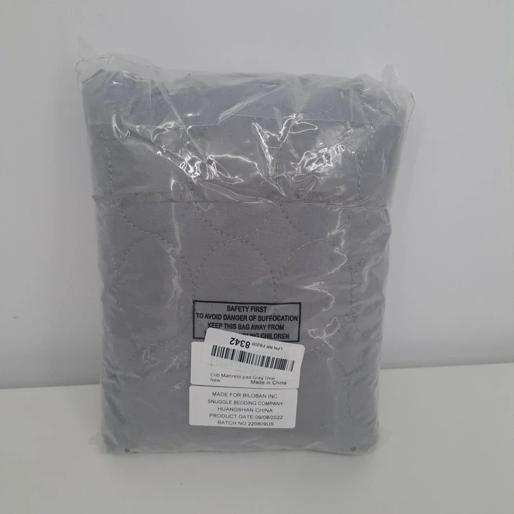 Biloban Waterproof Fitted Crib Mattress Cover Skirt Grey 28x52 Nursery Bedding